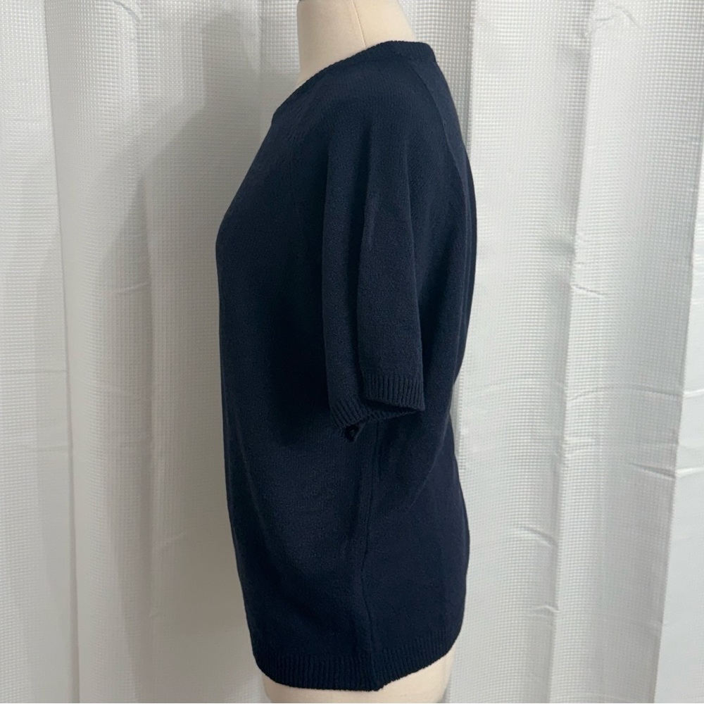 Laura Scott Women's Short Sleeve Crew-neck Pullover Sweater, Navy, Size 1X - Picture 4 of 6